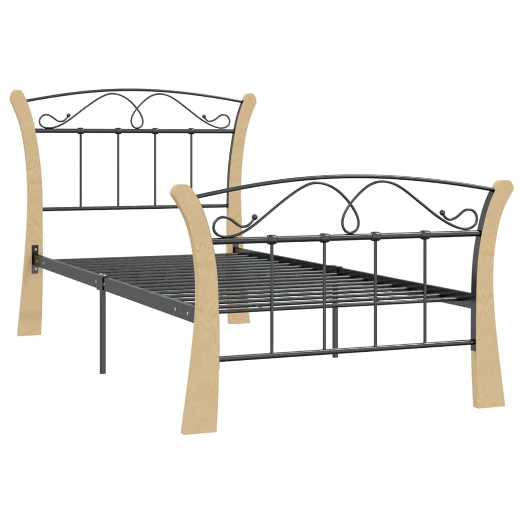 Okvir za krevet crni metalni 90 x 200 cm