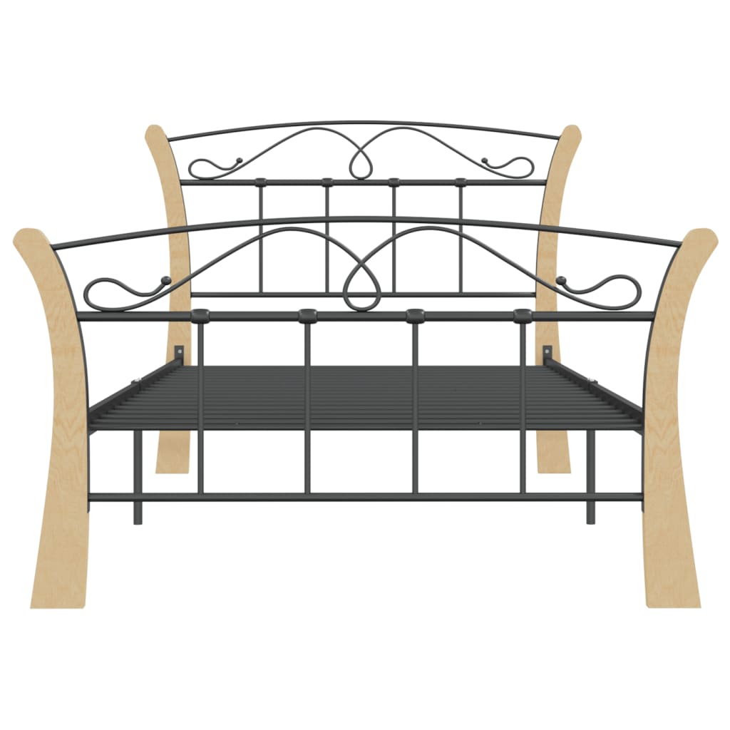 Okvir za krevet crni metalni 100 x 200 cm