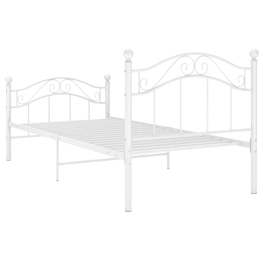 Okvir za krevet bijeli metalni 90 x 200 cm