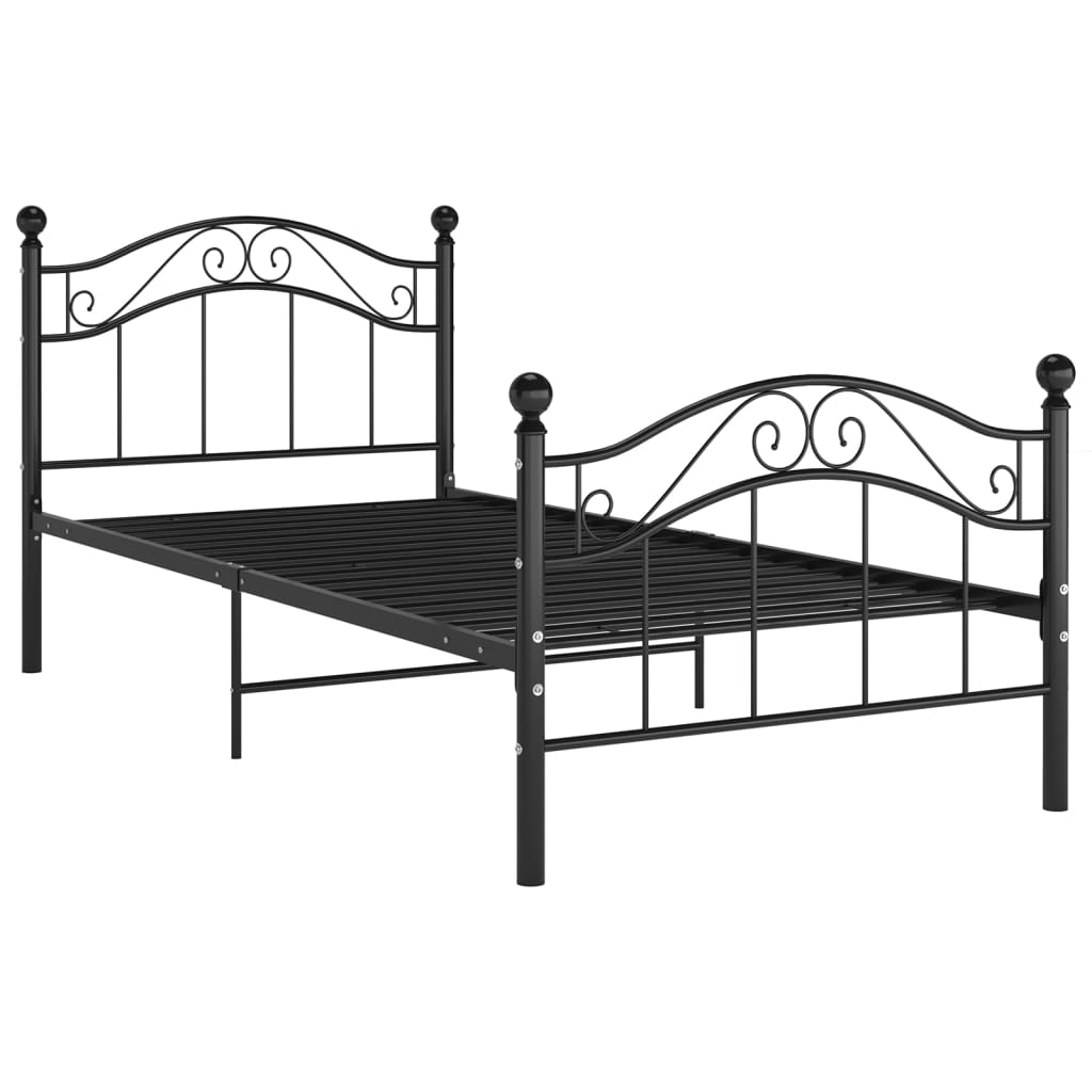 Okvir za krevet crni metalni 100 x 200 cm