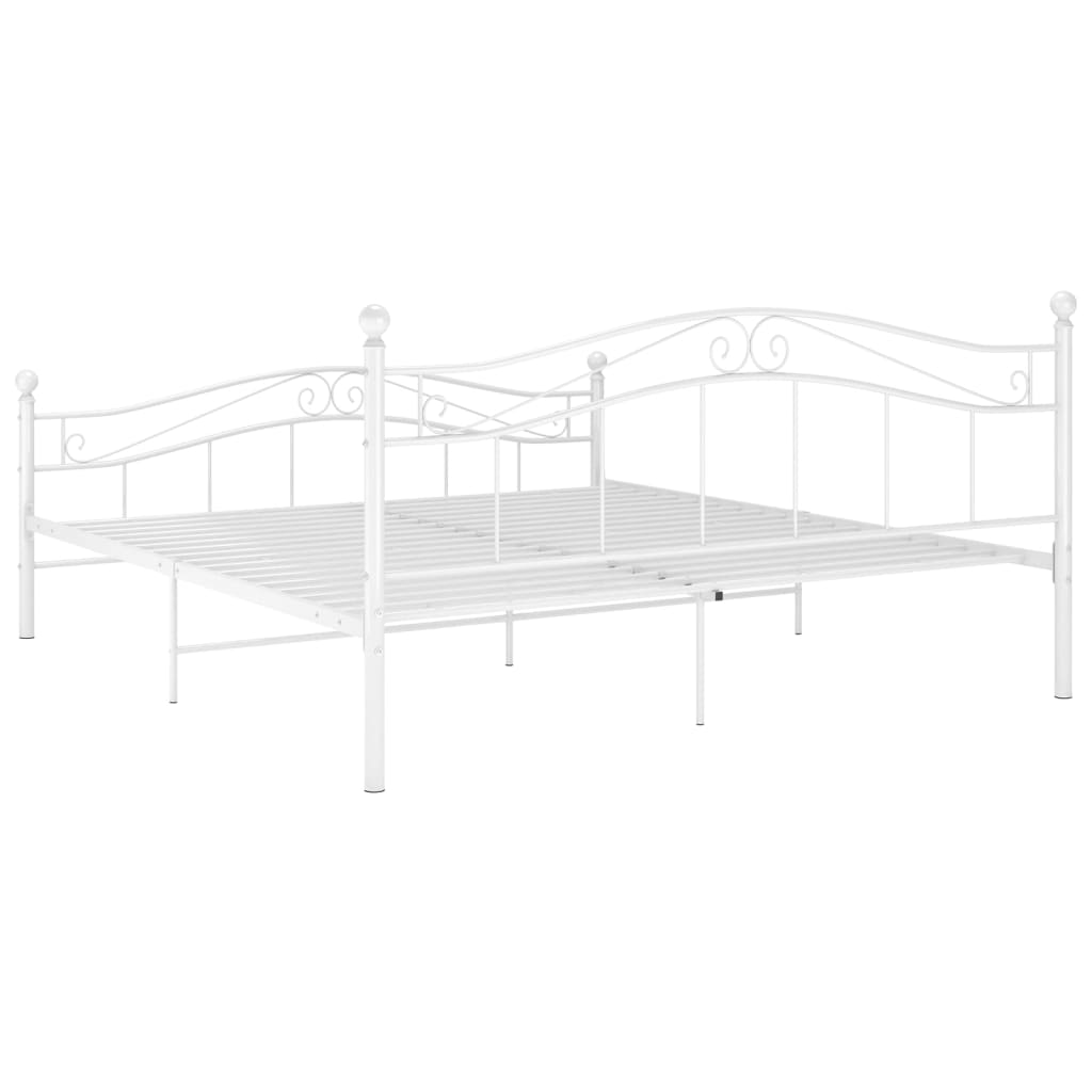 Okvir za krevet bijeli metalni 200 x 200 cm