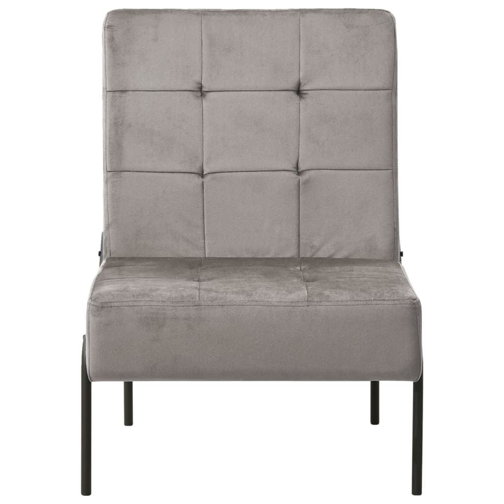 Stolica za opuštanje 65 x 79 x 87 cm svjetlosiva baršunasta