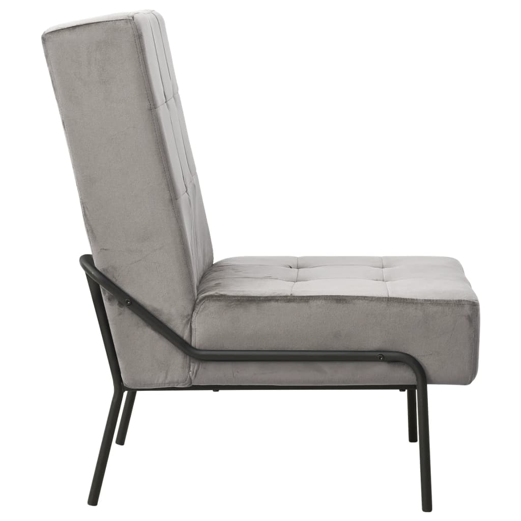 Stolica za opuštanje 65 x 79 x 87 cm svjetlosiva baršunasta