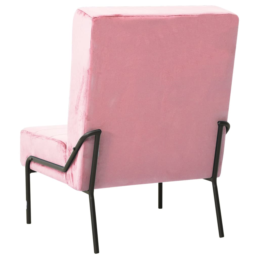 Stolica za opuštanje 65 x 79 x 87 cm ružičasta baršunasta