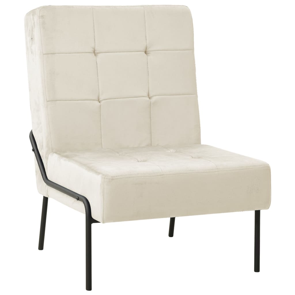 Stolica za opuštanje 65 x 79 x 87 cm krem bijela baršunasta