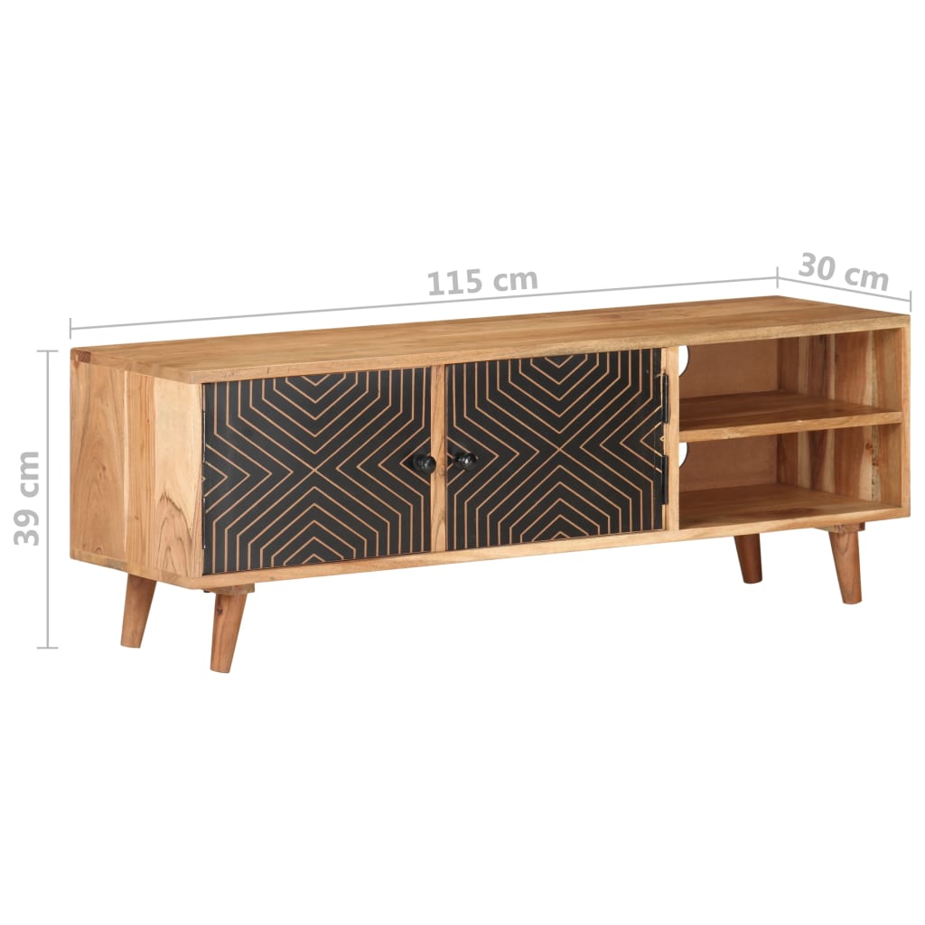 TV ormarić 115 x 30 x 39 cm od masivnog drva bagrema