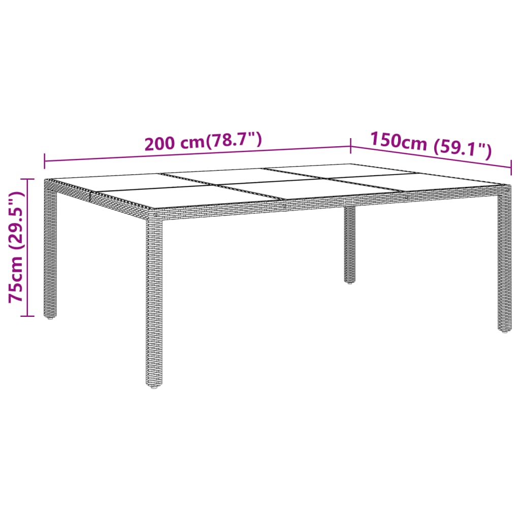 11-dijelni vrtni blagovaonski set od poliratana bež