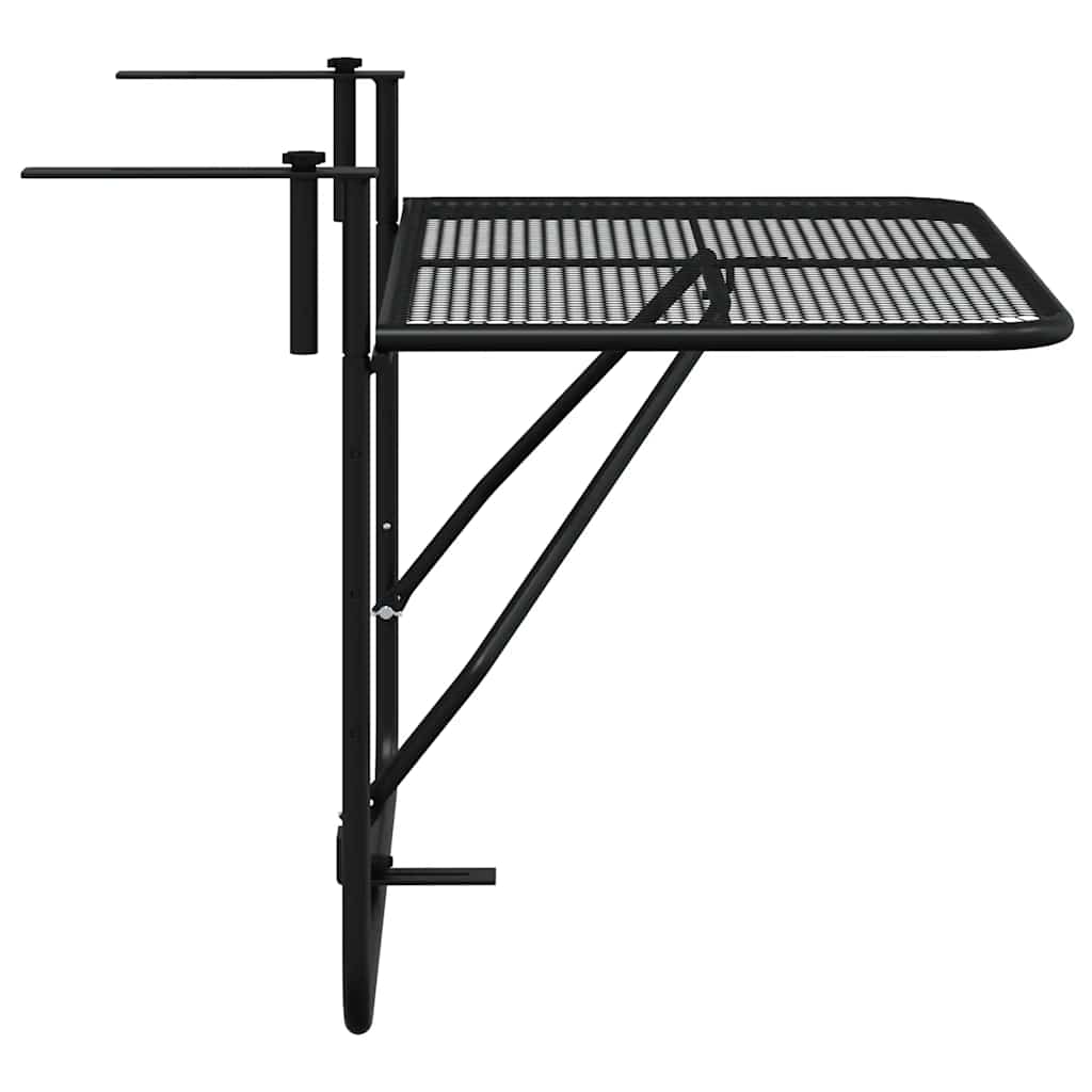 Balkonski stol crni 60 x 40 cm čelični