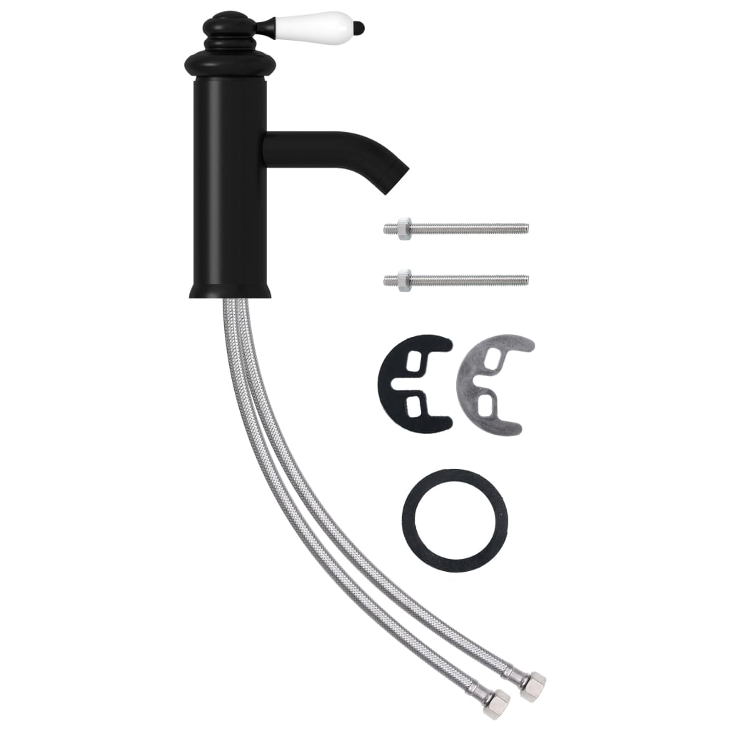 Kupaonska slavina za umivaonik crna 130 x 180 mm
