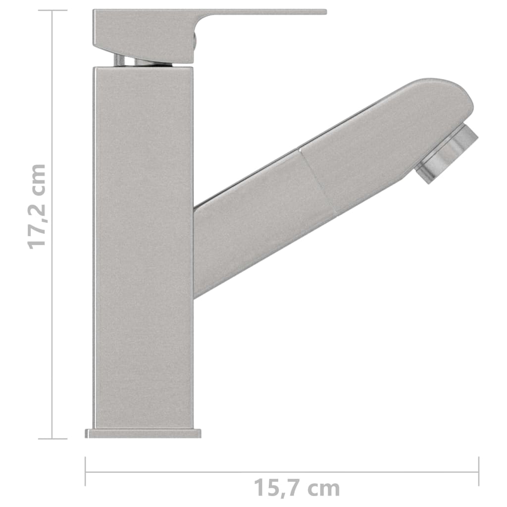 Slavina za umivaonik s funkcijom izvlačenja srebrna 157x172 mm