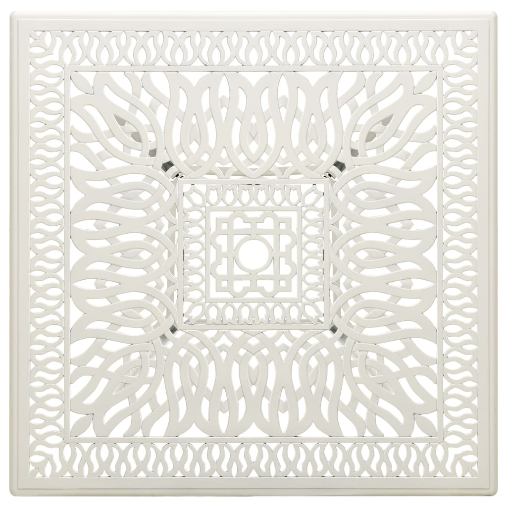 Vrtni stol bijeli 90 x 90 x 73 cm od lijevanog aluminija