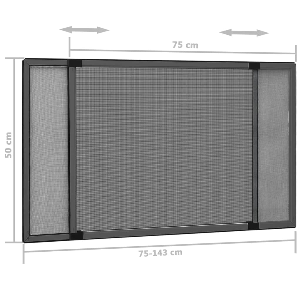 Proširivi zaslon protiv insekata antracit (75 - 143) x 50 cm