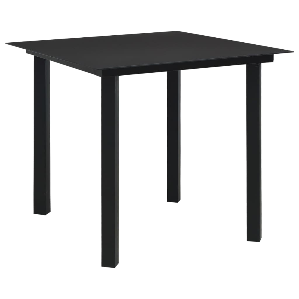 5-dijelni vrtni blagovaonski set od PVC ratana crni