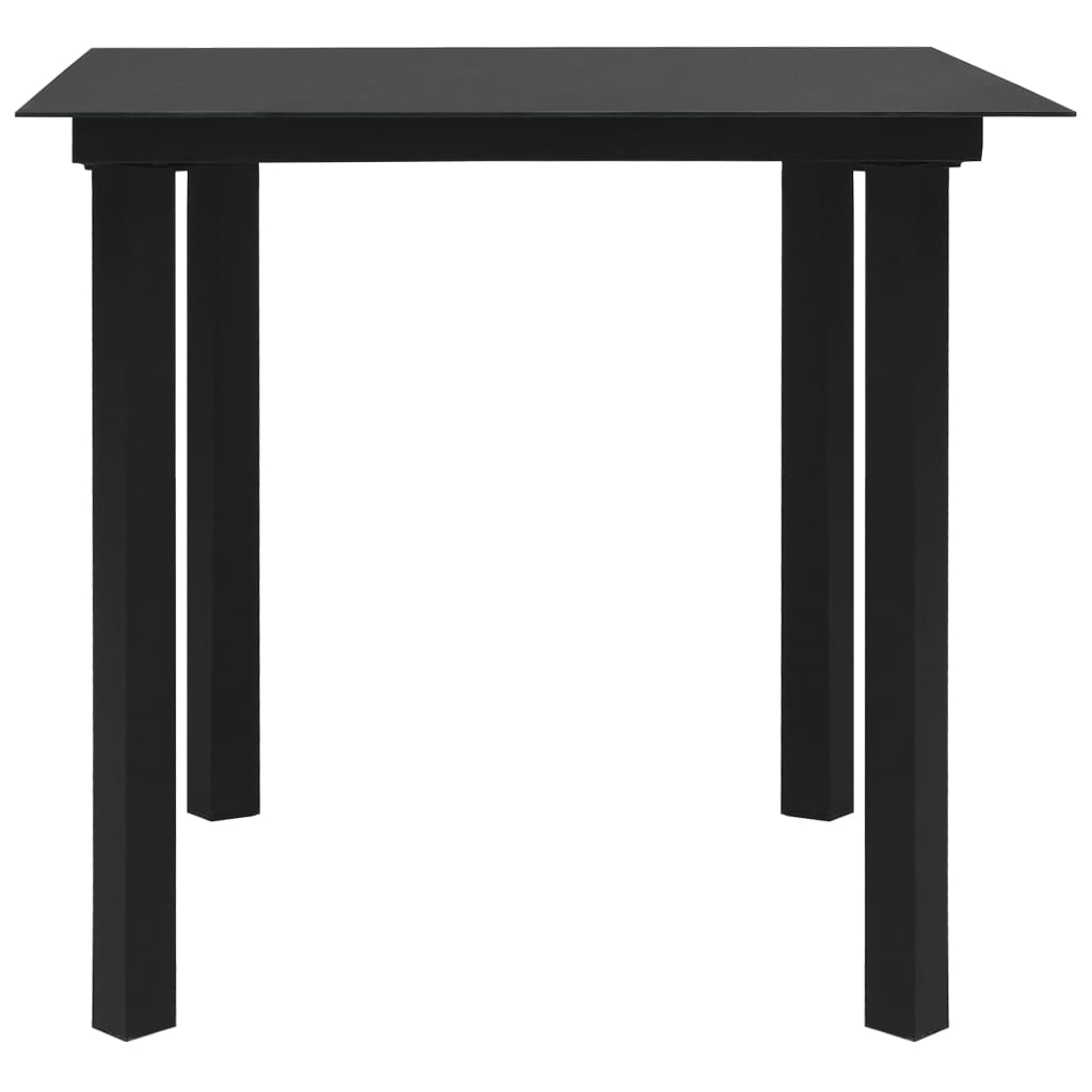 5-dijelni vrtni blagovaonski set od PVC ratana crni