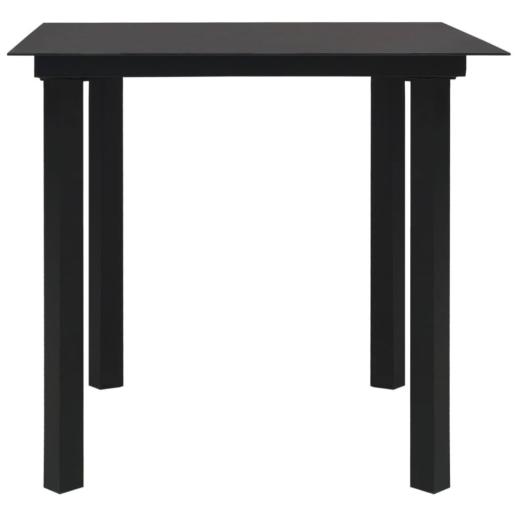 3-dijelni vrtni blagovaonski set od PVC ratana crni