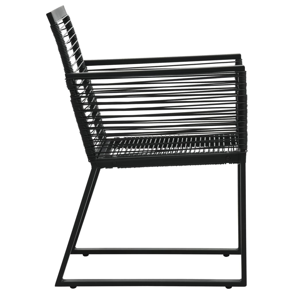 7-dijelni vrtni blagovaonski set od PVC ratana crni