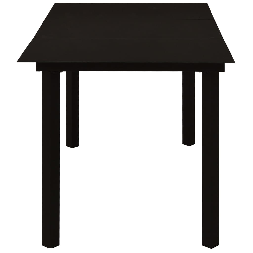 7-dijelni vrtni blagovaonski set od PVC ratana crni