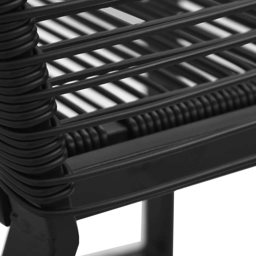 7-dijelni vrtni blagovaonski set od PVC ratana crni