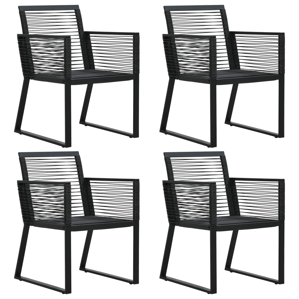 5-dijelni vrtni blagovaonski set od PVC ratana crni