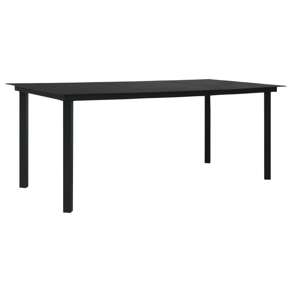 7-dijelni vrtni blagovaonski set od PVC ratana crni