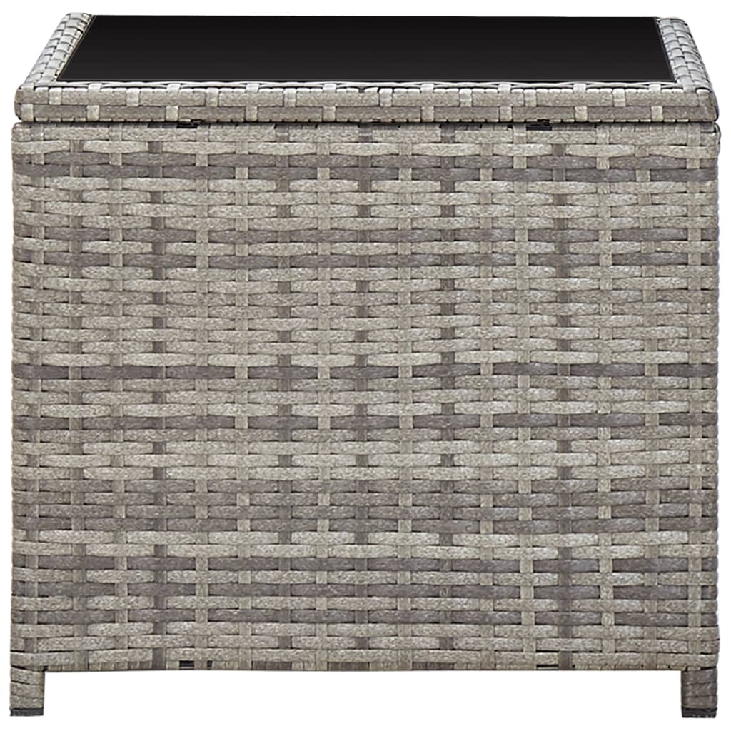 3-dijelna vrtna garnitura od poliratana s jastucima siva