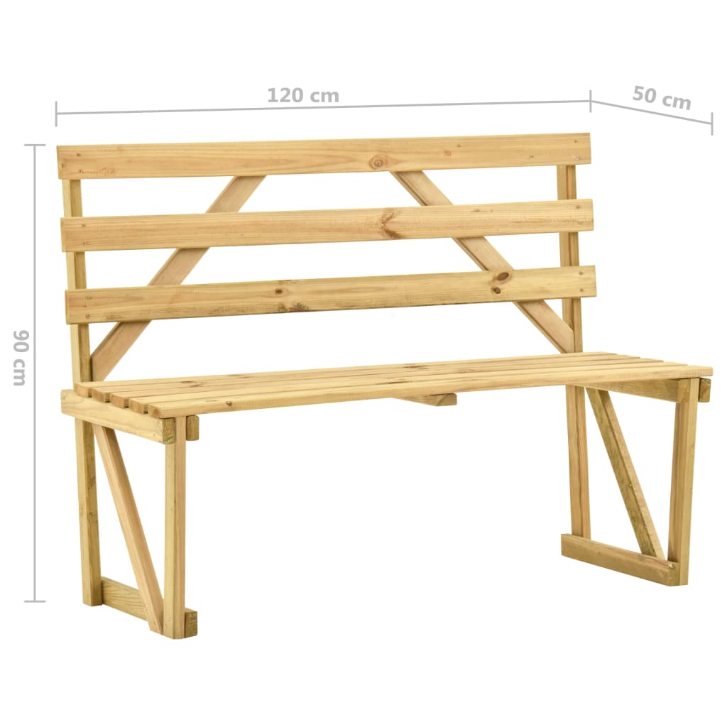 Vrtna klupa 120 cm od impregnirane borovine