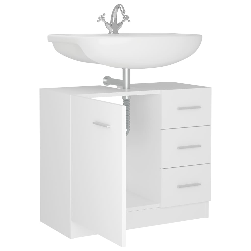 Ormarić za umivaonik bijeli 63 x 30 x 54 cm konstruirano drvo