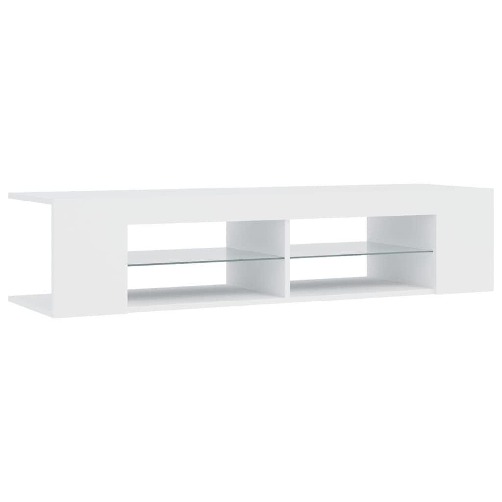 TV ormarić s LED svjetlima bijeli 135 x 39 x 30 cm