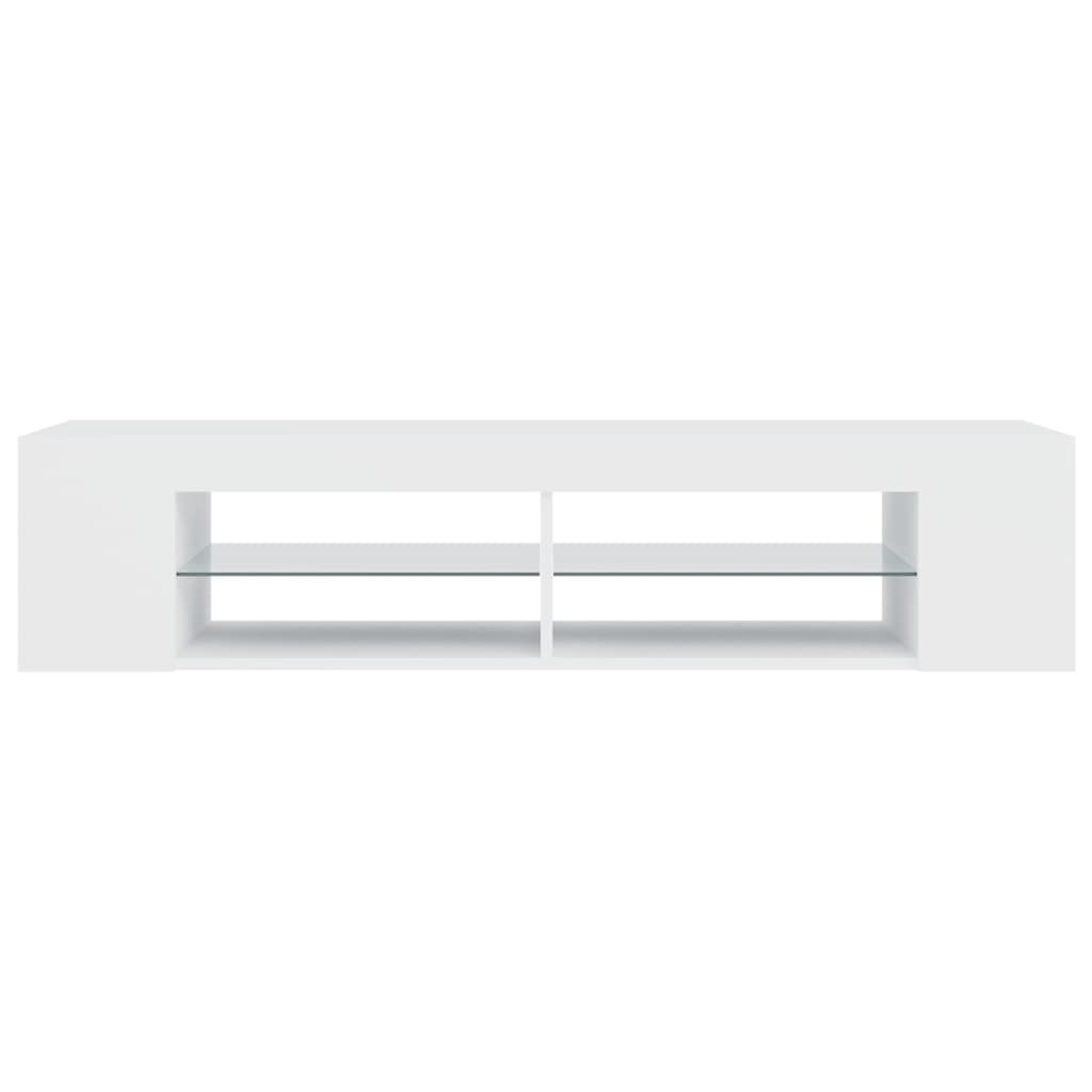 TV ormarić s LED svjetlima bijeli 135 x 39 x 30 cm