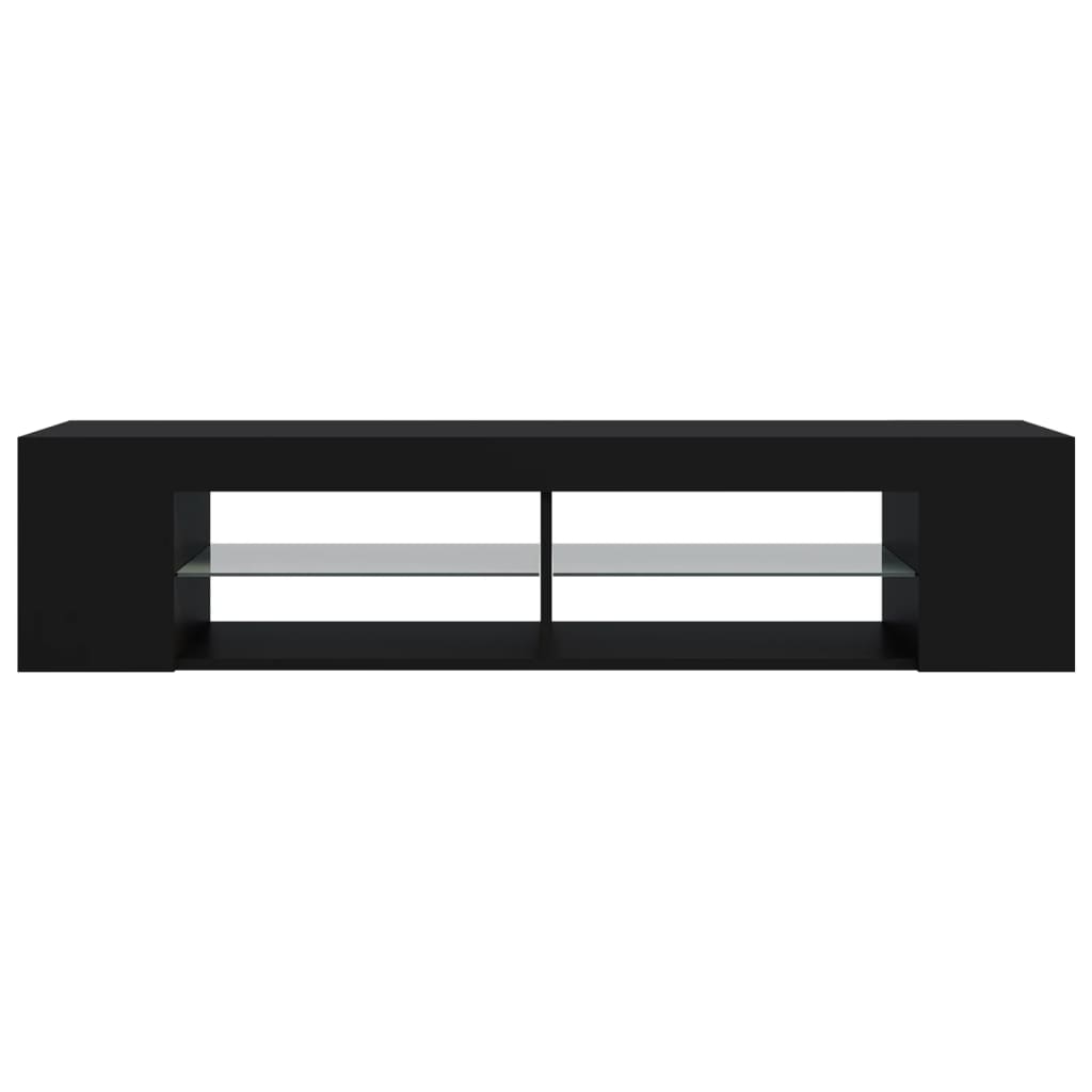 TV ormarić s LED svjetlima crni 135 x 39 x 30 cm