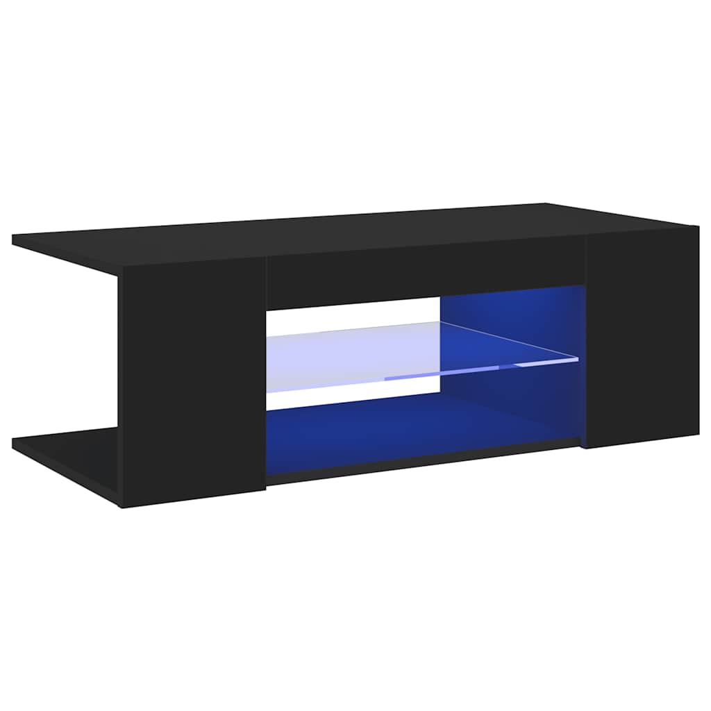 TV ormarić s LED svjetlima crni 90 x 39 x 30 cm