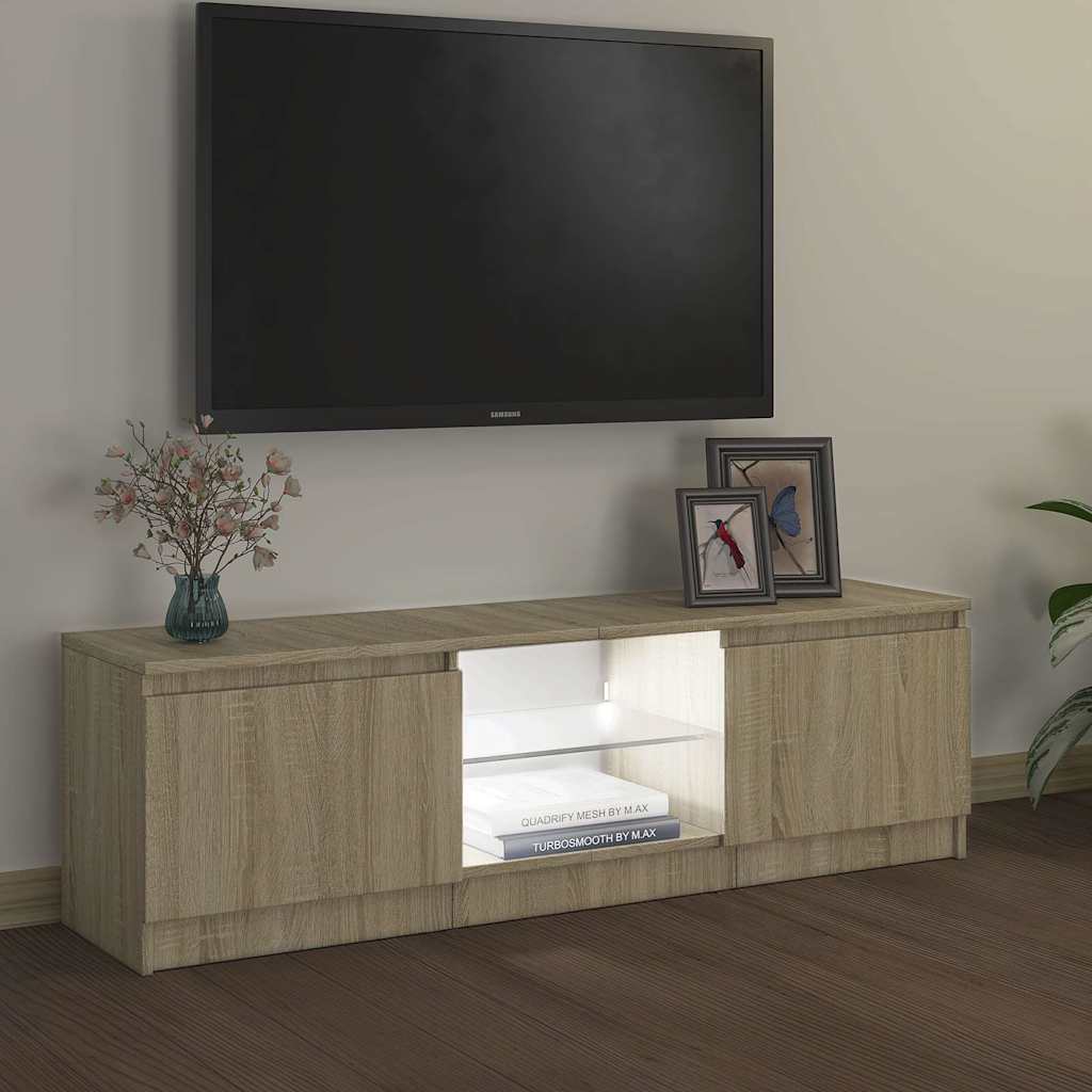 TV ormarić s LED svjetlima boja hrasta sonome 120x30x36 cm