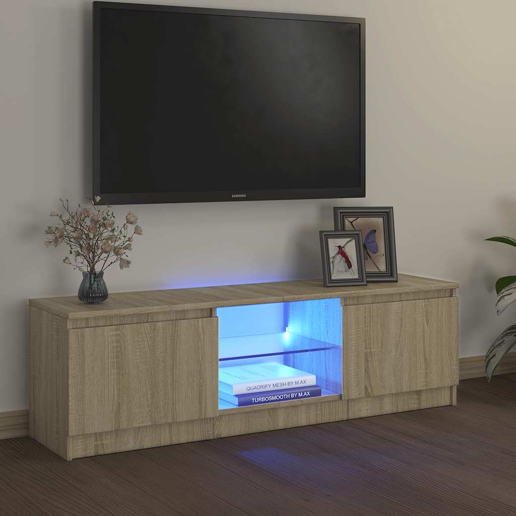 TV ormarić s LED svjetlima boja hrasta sonome 120x30x36 cm