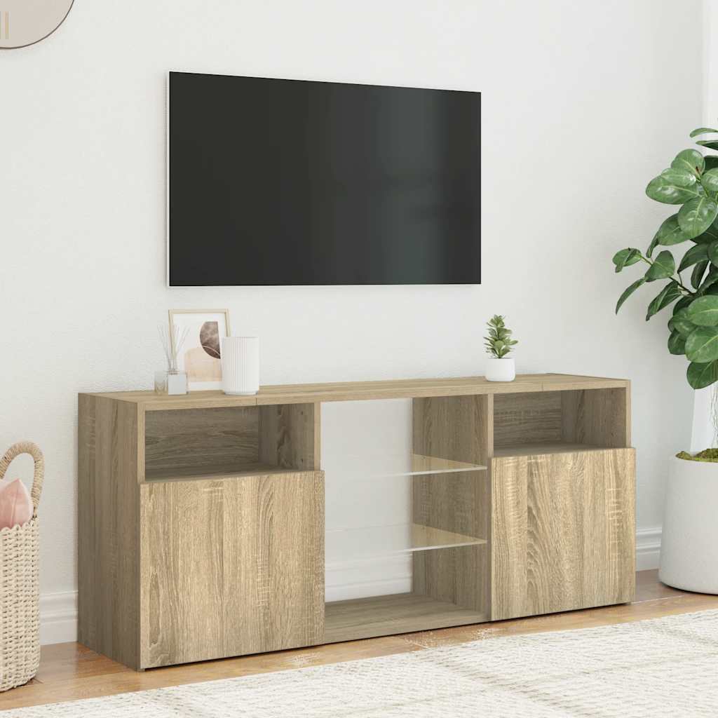 TV ormarić s LED svjetlima boja hrasta sonome 120 x 30 x 50 cm