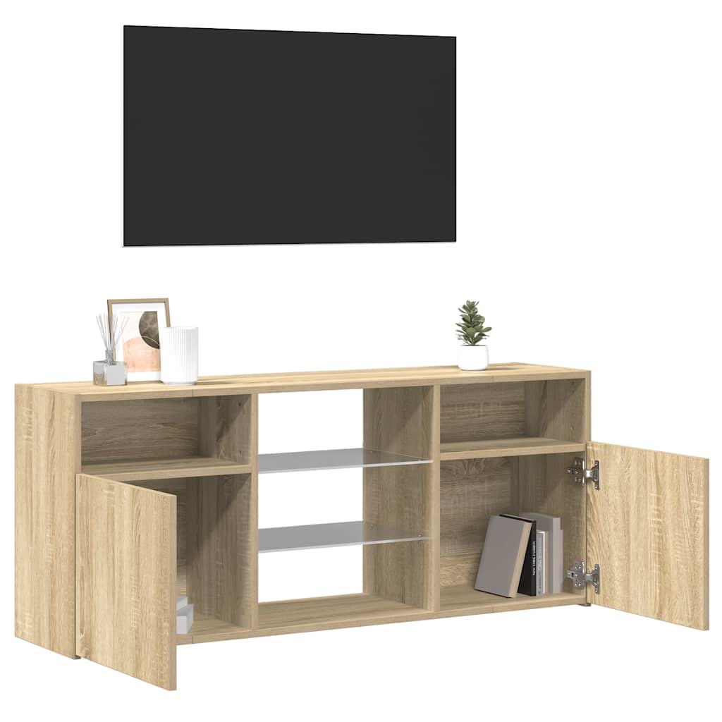 TV ormarić s LED svjetlima boja hrasta sonome 120 x 30 x 50 cm