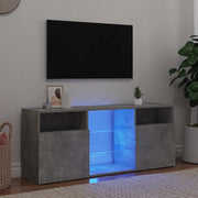 TV ormarić s LED svjetlima siva boja betona 120 x 30 x 50 cm