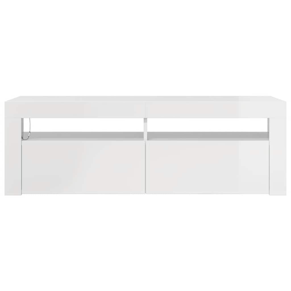 TV ormarić s LED svjetlima visoki sjaj bijeli 120 x 35 x 40 cm