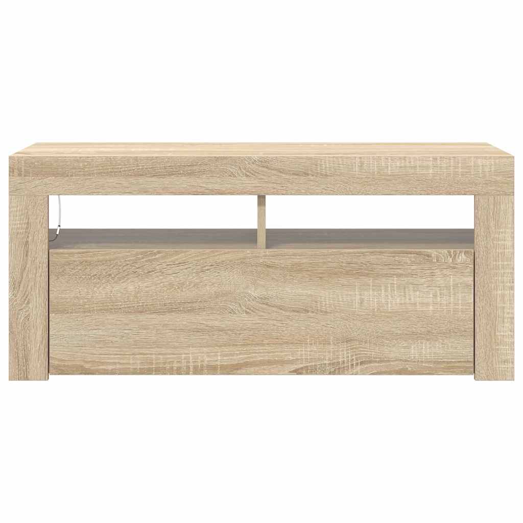 TV ormarić s LED svjetlima boja hrasta sonome 90 x 35 x 40 cm