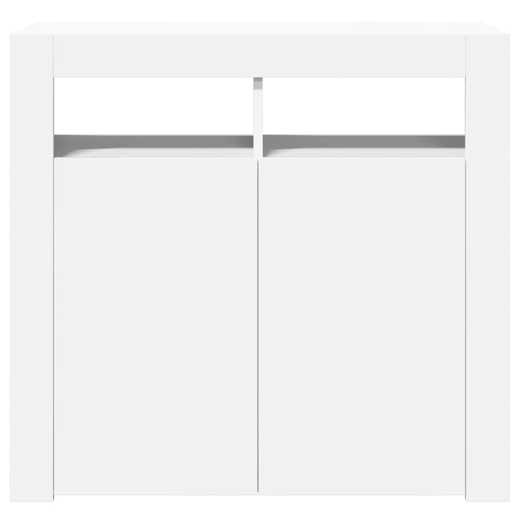 Komoda s LED svjetlima bijela 80 x 35 x 75 cm