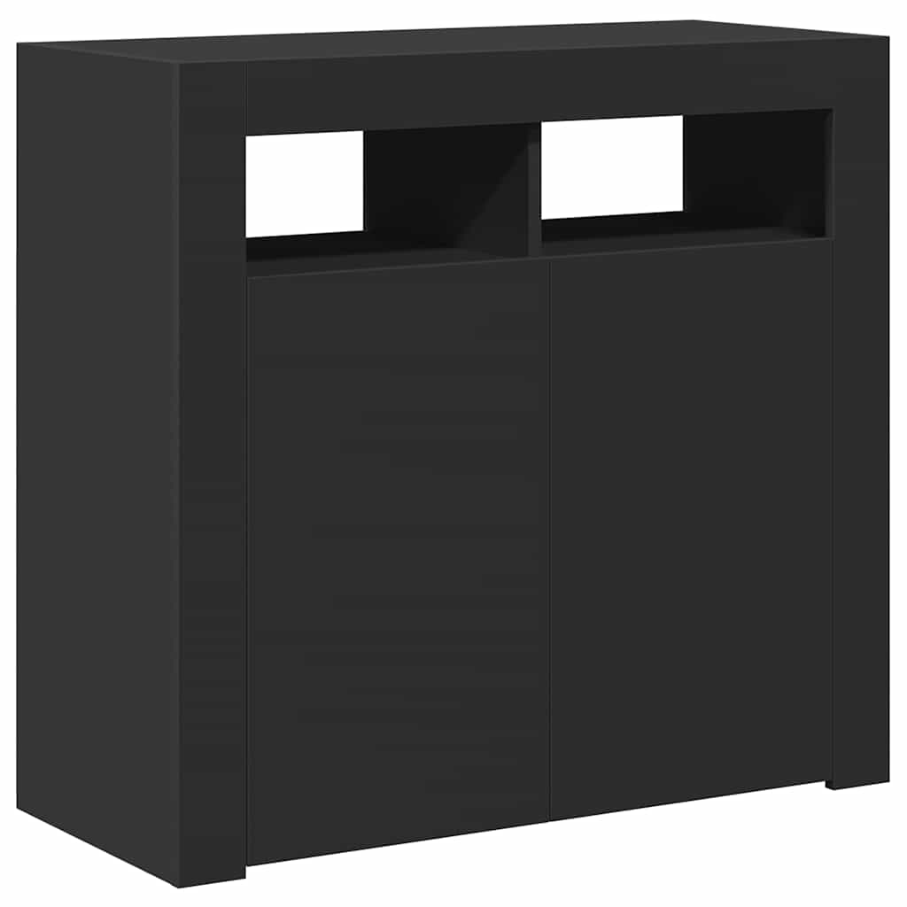 Komoda s LED svjetlima crna 80 x 35 x 75 cm