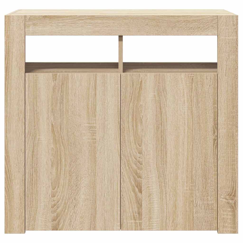 Komoda s LED svjetlima boja hrasta sonome 80 x 35 x 75 cm