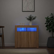 Komoda s LED svjetlima boja hrasta sonome 80 x 35 x 75 cm