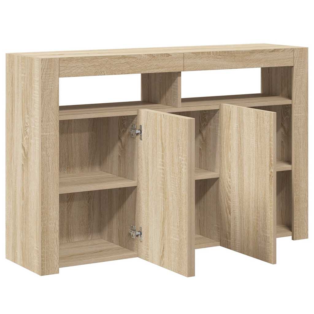 Komoda s LED svjetlima boja hrasta sonome 115,5 x 30 x 75 cm
