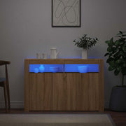 Komoda s LED svjetlima boja hrasta sonome 115,5 x 30 x 75 cm