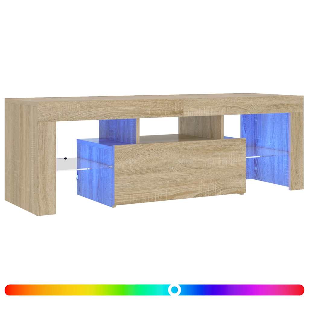 TV ormarić s LED svjetlima boja hrasta sonome 120 x 35 x 40 cm