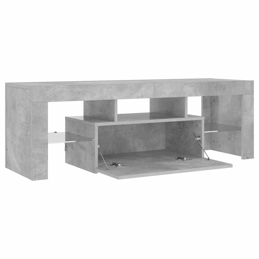 TV ormarić s LED svjetlima siva boja betona 120 x 35 x 40 cm