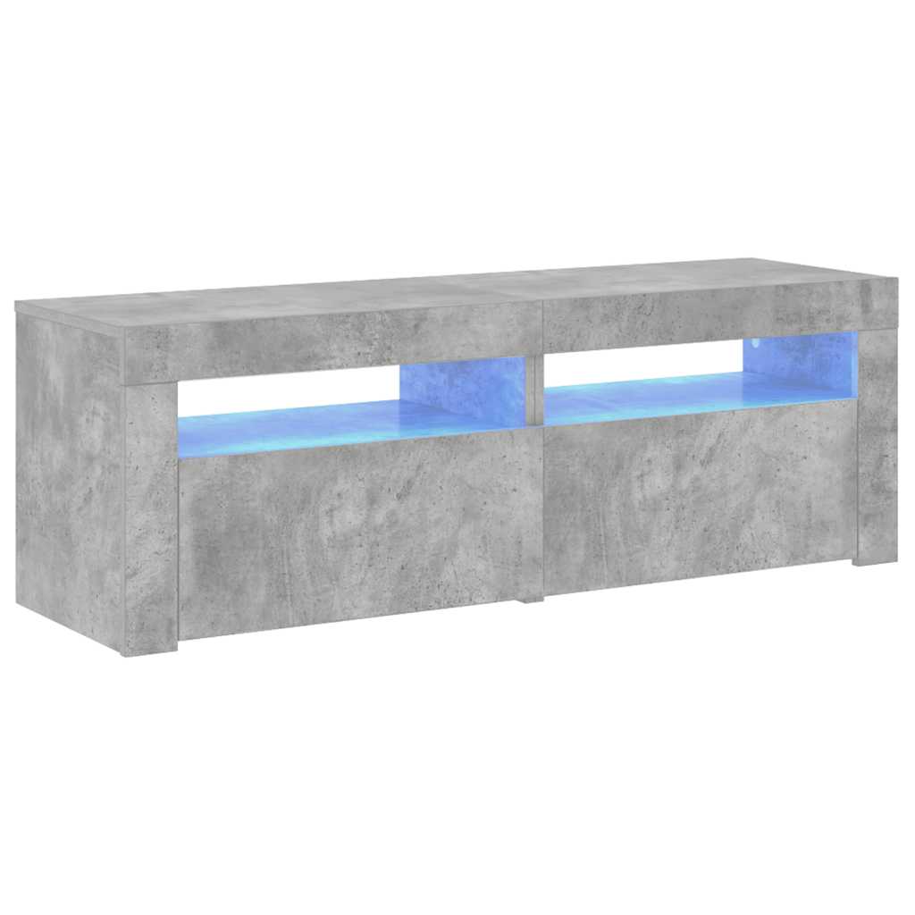 TV ormarić s LED svjetlima siva boja betona 120 x 35 x 40 cm