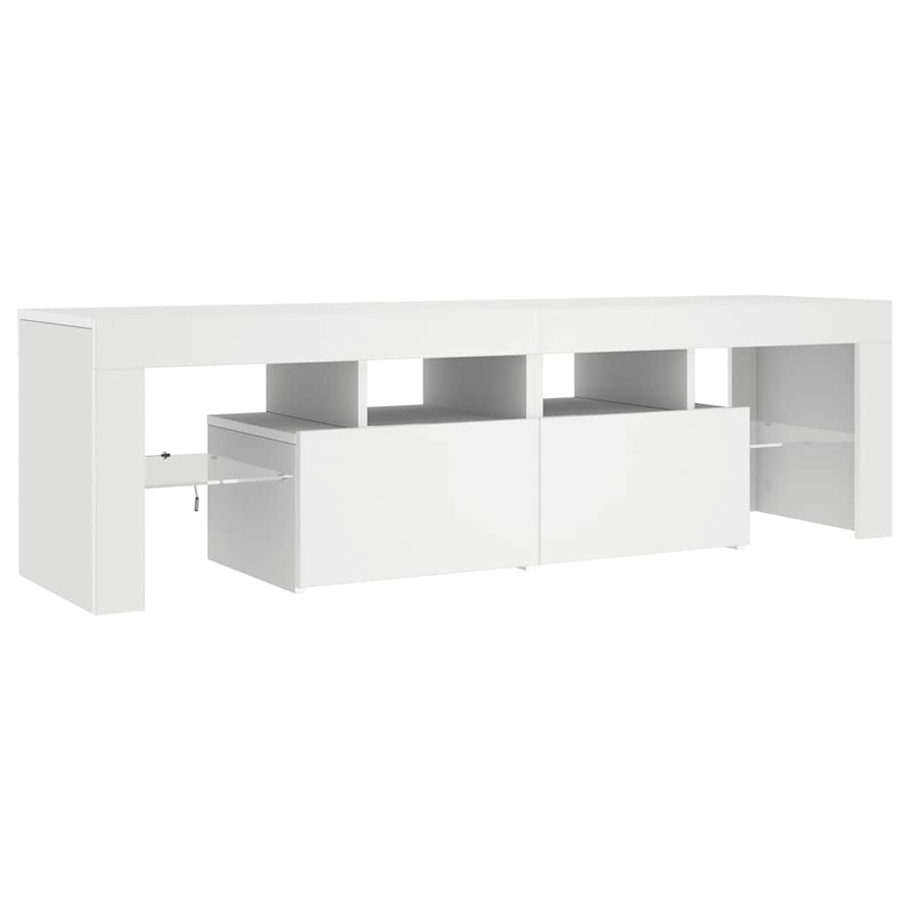 TV ormarić s LED svjetlima bijeli 140 x 36,5 x 40 cm