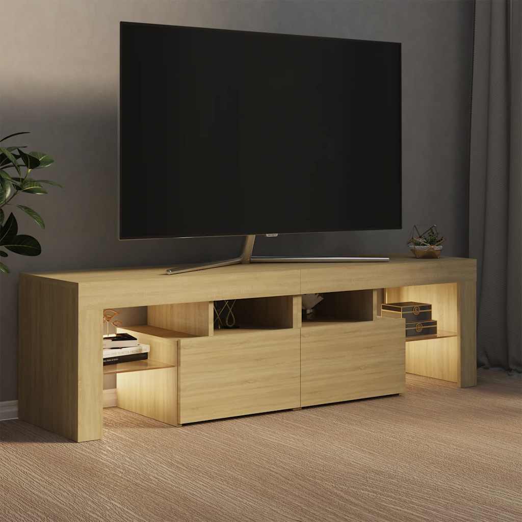 TV ormarić s LED svjetlima boja hrasta sonome 140x36,5x40 cm