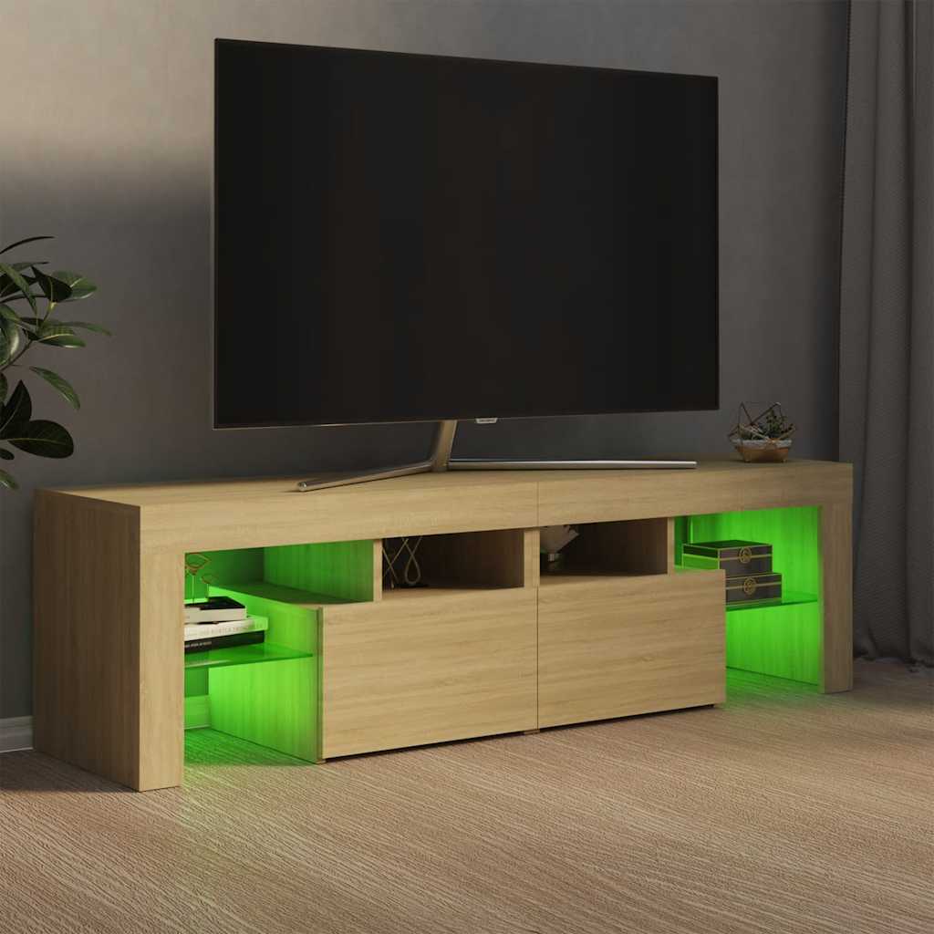 TV ormarić s LED svjetlima boja hrasta sonome 140x36,5x40 cm